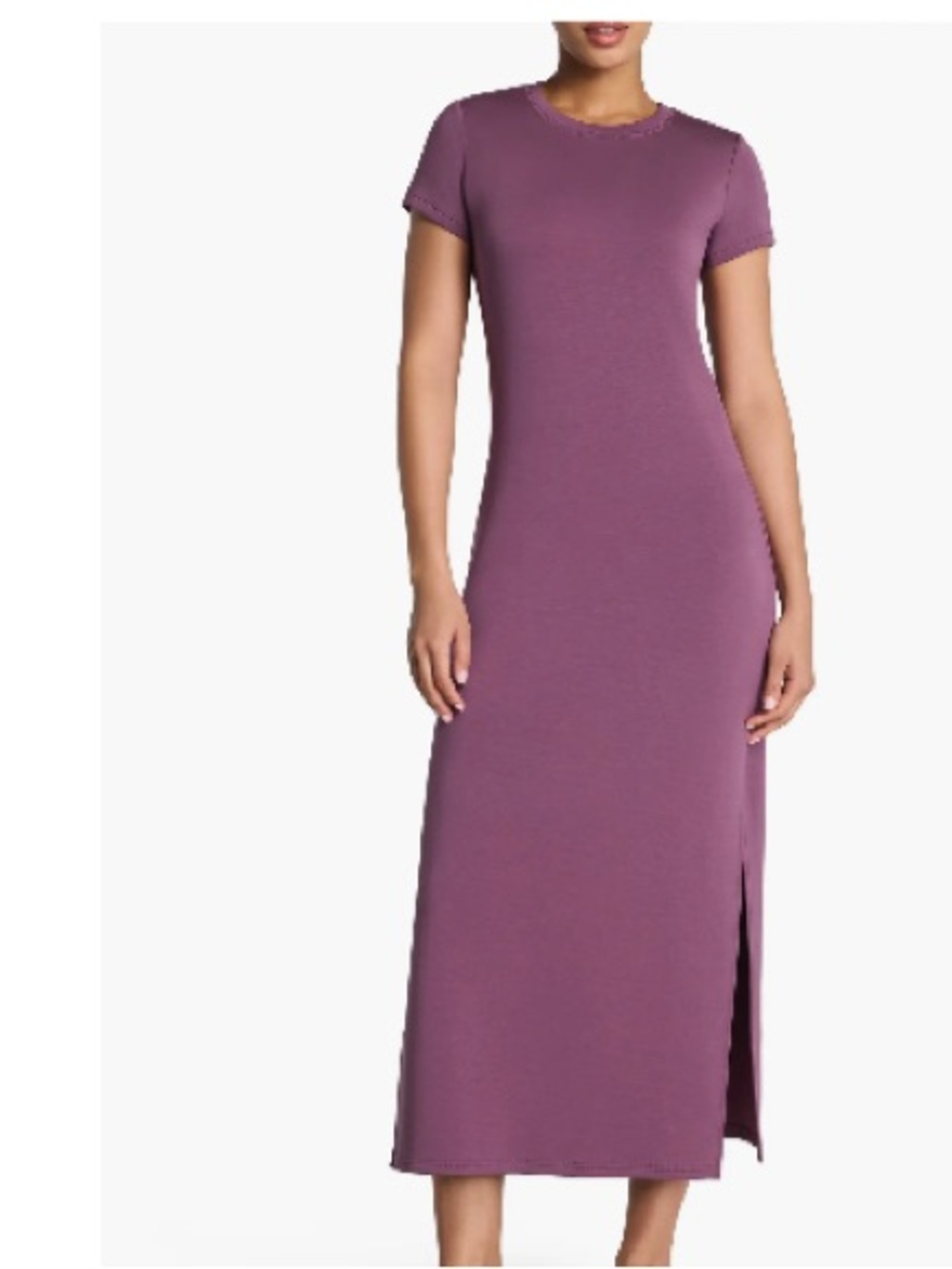 SPANX® AirEssentials Stripe Side Slit Maxi Dress, Prune, Medium, NWOT #50572R